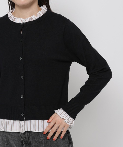 niko and...(ニコアンド)の「レイヤードライククルーカーディガン(カーディガン/ボレロ・レディース・レッド/ブラック/グレー・FREE)」の10枚目の写真