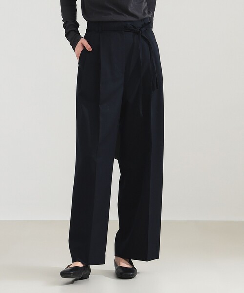 Demi-Luxe BEAMS(デミルクス ビームス)の「【2/5再値下げ】ポリエステル ウール 2ループ ワイドパンツ(その他パンツ・レディース・ベージュ/ネイビー・36/38)」の1枚目の写真