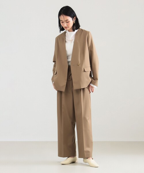 Demi-Luxe BEAMS(デミルクス ビームス)の「【2/5再値下げ】ポリエステル ウール 2ループ ワイドパンツ(その他パンツ・レディース・ベージュ/ネイビー・36/38)」の9枚目の写真