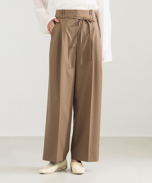 Demi-Luxe BEAMS(デミルクス ビームス)の「【2/5再値下げ】ポリエステル ウール 2ループ ワイドパンツ(その他パンツ・レディース・ベージュ/ネイビー・36/38)」の11枚目の写真