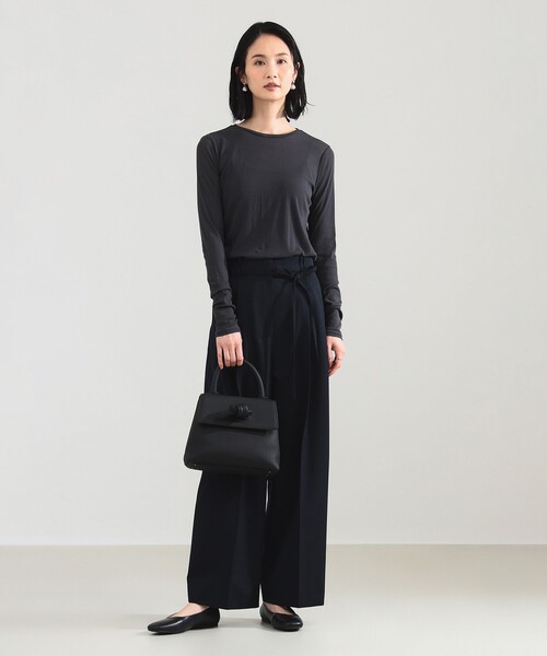 Demi-Luxe BEAMS(デミルクス ビームス)の「【2/5再値下げ】ポリエステル ウール 2ループ ワイドパンツ(その他パンツ・レディース・ベージュ/ネイビー・36/38)」の17枚目の写真