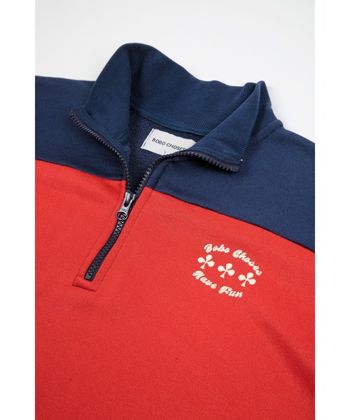 BOBO CHOSES(ボボショーズ)の「Half zip color block sweatshirt(スウェット・レディース・レッド・XL/L/M/S/XS)」の3枚目の写真