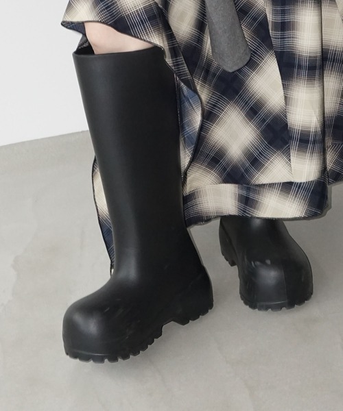 chuclla（チュクラ）の「シームレス ワイドロングブーツ chs25a013（ブーツ・レディース・ブラック・S/M/L）」の6枚目の写真