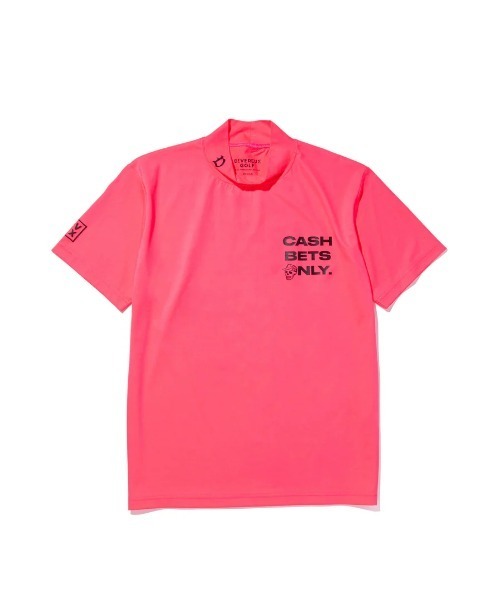DEVEREUX GOLF デヴァローゴルフ モックネックTシャツ M ピンク セール】Cash Bets Only 2 Mock Neck Tee（Tシャツ/カットソー