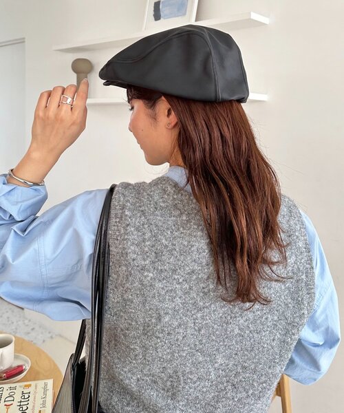 DISCOAT（ディスコート）の「ハンチングCAP（ハンチング/ベレー帽・レディース・ブラック/ベージュ・FREE）」の10枚目の写真