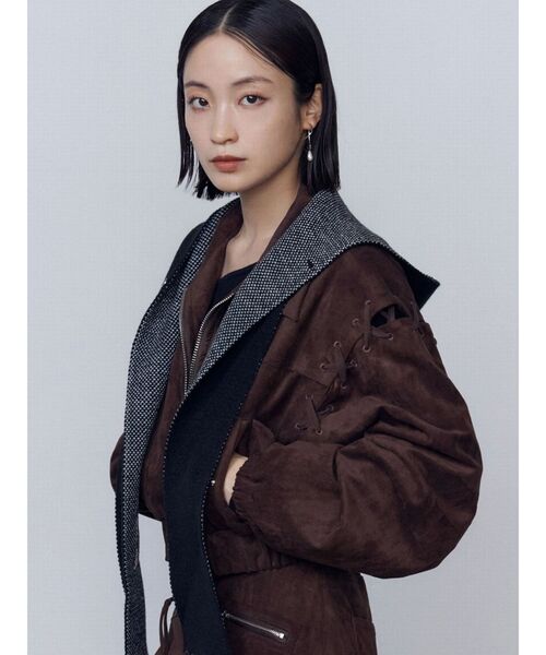 EMODA（エモダ）の「フェイクスエードブルゾン（ブルゾン・レディース・ブラウン/ブラック・FREE）」の3枚目の写真