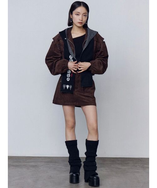 EMODA（エモダ）の「フェイクスエードブルゾン（ブルゾン・レディース・ブラウン/ブラック・FREE）」の4枚目の写真