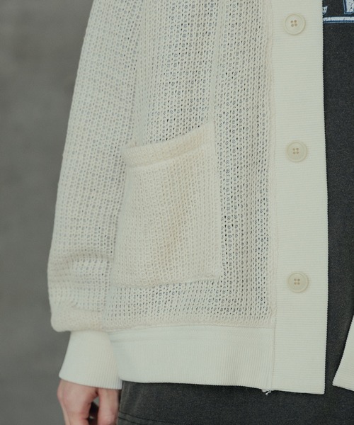 RATTLE TRAP（ラトルトラップ）の「シアーライクニットカットカーディガン（カーディガン/ボレロ・メンズ・ブラック/ホワイト・L/M）」の9枚目の写真