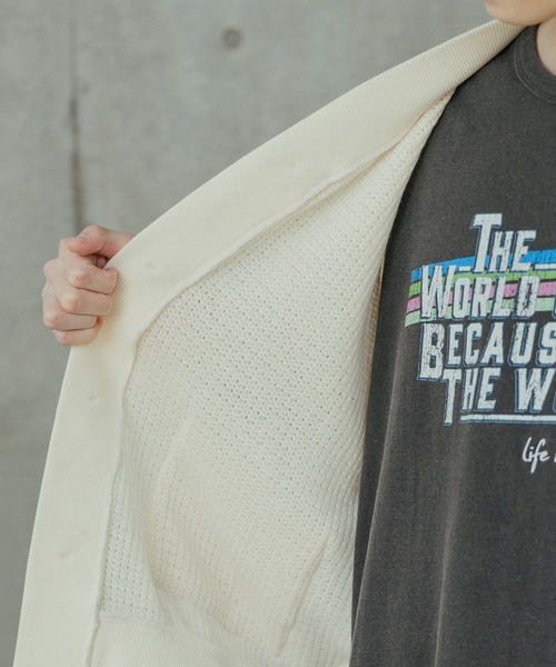 RATTLE TRAP（ラトルトラップ）の「シアーライクニットカットカーディガン（カーディガン/ボレロ・メンズ・ブラック/ホワイト・L/M）」の11枚目の写真