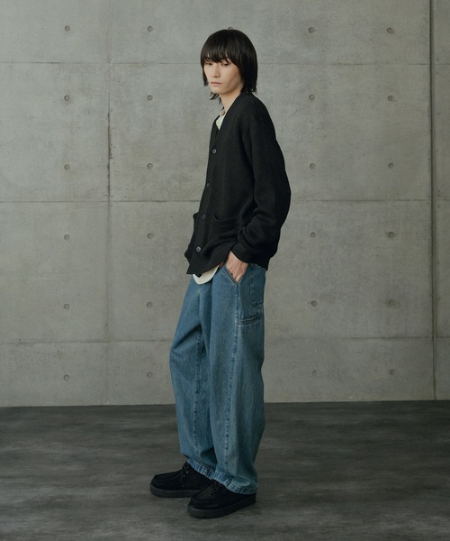 RATTLE TRAP（ラトルトラップ）の「シアーライクニットカットカーディガン（カーディガン/ボレロ・メンズ・ブラック/ホワイト・L/M）」の13枚目の写真