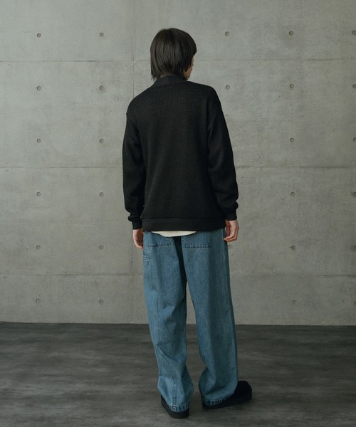 RATTLE TRAP（ラトルトラップ）の「シアーライクニットカットカーディガン（カーディガン/ボレロ・メンズ・ブラック/ホワイト・L/M）」の14枚目の写真