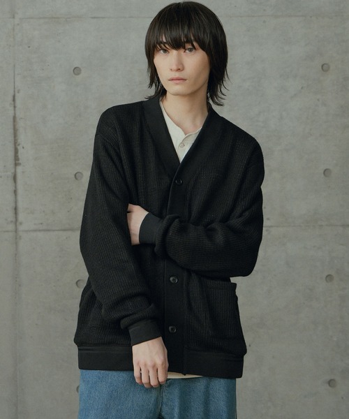RATTLE TRAP（ラトルトラップ）の「シアーライクニットカットカーディガン（カーディガン/ボレロ・メンズ・ブラック/ホワイト・L/M）」の15枚目の写真