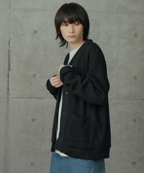 RATTLE TRAP（ラトルトラップ）の「シアーライクニットカットカーディガン（カーディガン/ボレロ・メンズ・ブラック/ホワイト・L/M）」の17枚目の写真