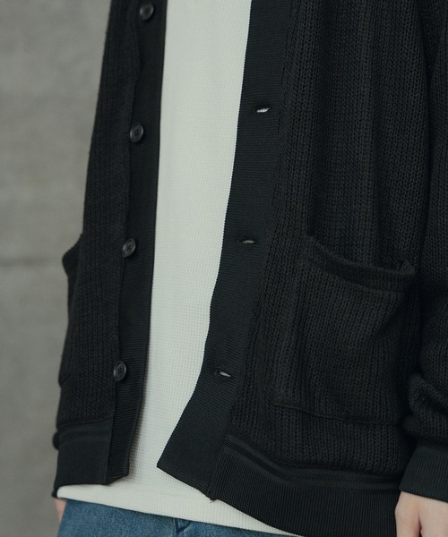 RATTLE TRAP（ラトルトラップ）の「シアーライクニットカットカーディガン（カーディガン/ボレロ・メンズ・ブラック/ホワイト・L/M）」の18枚目の写真