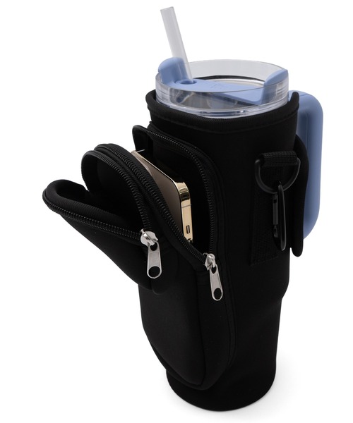 セール】スマホ収納付きボトルホルダー タンブラーケース ショルダー