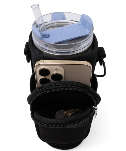 セール】スマホ収納付きボトルホルダー タンブラーケース ショルダー