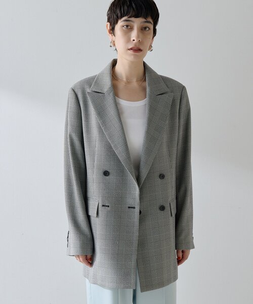 セール】【THE PAUSE】チェックダブルジャケット（テーラード