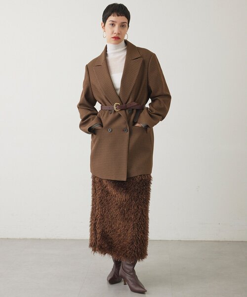 THE TOE ブラウン チェック テーラードジャケット S THE TOE ブラウン