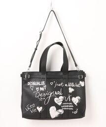 Desigual | 大きなレタリング入りフェイクレザーショッパーバッグ(ハンドバッグ)