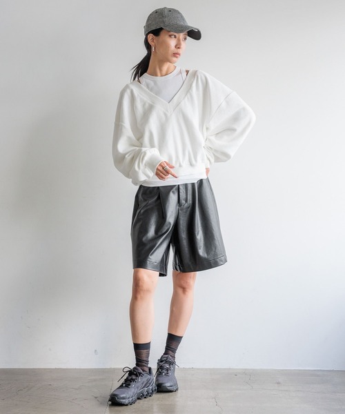 HEREIAM(ヘレイアム)の「【HEREIAM】この秋、マストバイ!ハーフレザーパンツ(その他パンツ・レディース・ブラック・SMALL/MEDIUM)」の22枚目の写真