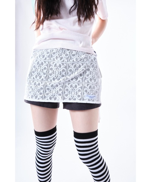 セール】Lace apron skirt/レースエプロン巻きスカート（スカート