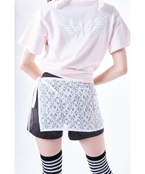 セール】Lace apron skirt/レースエプロン巻きスカート（スカート