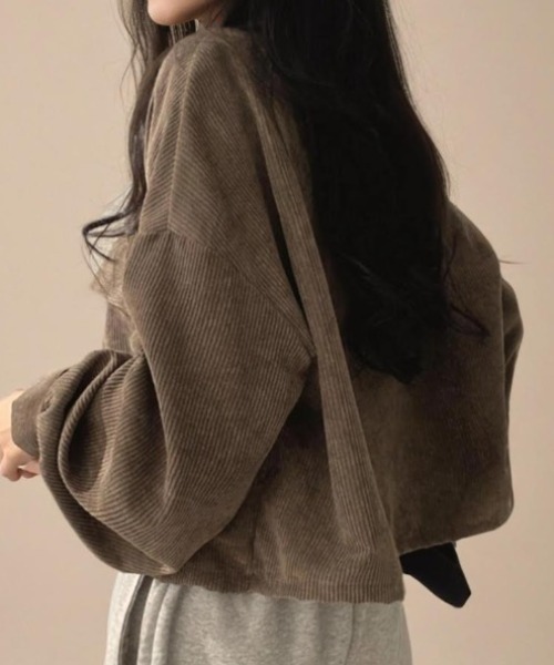 cammie(キャミー)の「ボリュームスリーブコーデュロイシャツ(シャツ/ブラウス・レディース・ブルー/モカ/ブラック・FREE)」の11枚目の写真