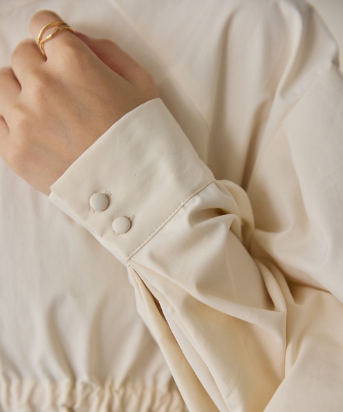 OLUN（オルン）の「waist ribbon volume onepiece/ウエストリボン