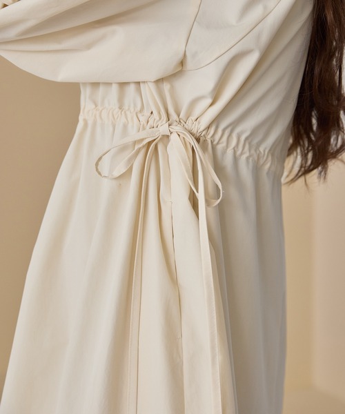 waist ribbon volume onepiece/ウエストリボンボリュームワンピース