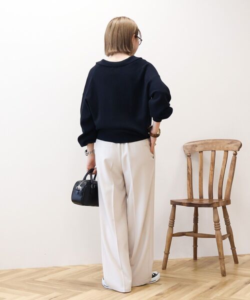 バイパチ片畦衿付きニットプルオーバー（ニット/セーター）｜AMERICAN