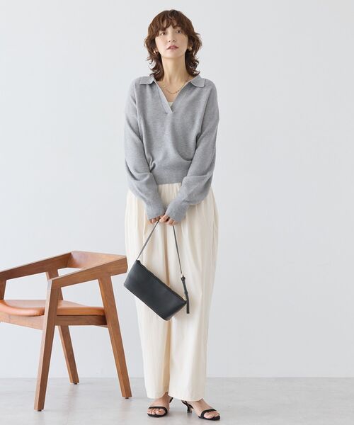 バイパチ片畦衿付きニットプルオーバー（ニット/セーター）｜AMERICAN