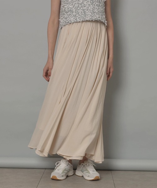 CADUNE(カデュネ)の「エアリーフレアスカート(スカート・レディース・ホワイト/ブラウン/モカ・34/36/38)」の8枚目の写真