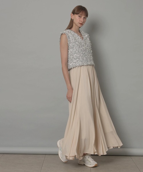 CADUNE(カデュネ)の「エアリーフレアスカート(スカート・レディース・ホワイト/ブラウン/モカ・34/36/38)」の21枚目の写真