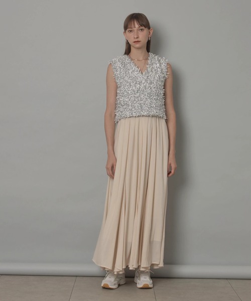 CADUNE(カデュネ)の「エアリーフレアスカート(スカート・レディース・ホワイト/ブラウン/モカ・34/36/38)」の22枚目の写真