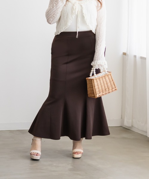 CLETTE(クレット)の「CLETTEオリジナルストレッチマーメイドスカート(スカート・レディース・ブラウン/チャコールグレー/ブラック・LL/3L/4L)」の3枚目の写真