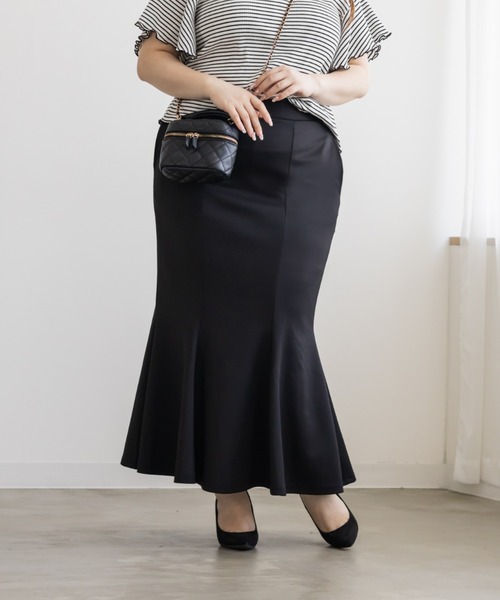 CLETTE(クレット)の「CLETTEオリジナルストレッチマーメイドスカート(スカート・レディース・ブラウン/チャコールグレー/ブラック・LL/3L/4L)」の2枚目の写真