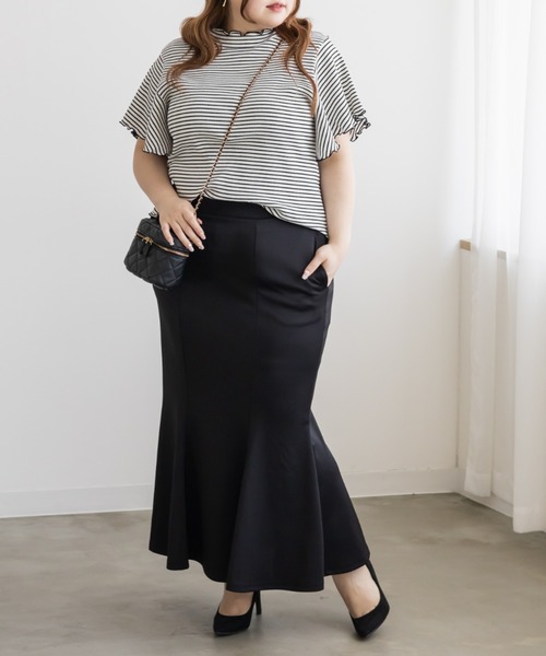 CLETTE(クレット)の「CLETTEオリジナルストレッチマーメイドスカート(スカート・レディース・ブラウン/チャコールグレー/ブラック・LL/3L/4L)」の6枚目の写真