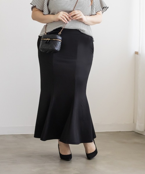 CLETTE(クレット)の「CLETTEオリジナルストレッチマーメイドスカート(スカート・レディース・ブラウン/チャコールグレー/ブラック・LL/3L/4L)」の4枚目の写真