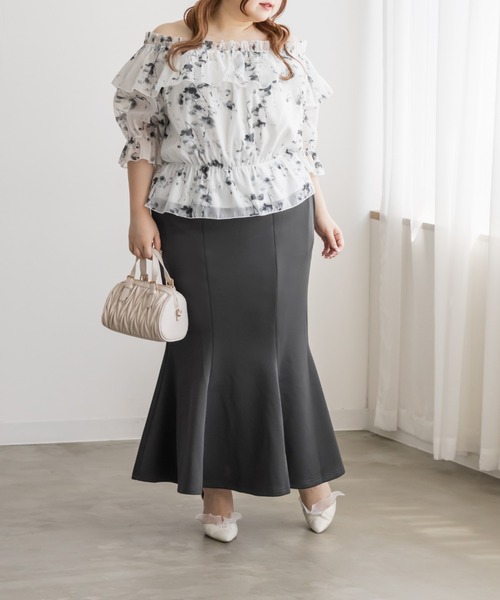 CLETTE(クレット)の「CLETTEオリジナルストレッチマーメイドスカート(スカート・レディース・ブラウン/チャコールグレー/ブラック・LL/3L/4L)」の10枚目の写真
