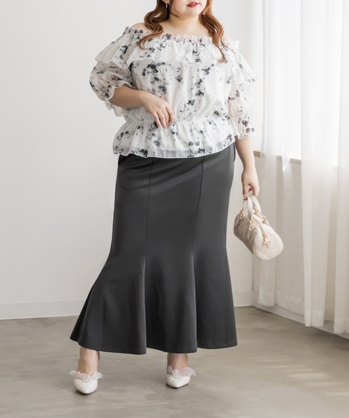 CLETTE(クレット)の「CLETTEオリジナルストレッチマーメイドスカート(スカート・レディース・ブラウン/チャコールグレー/ブラック・LL/3L/4L)」の11枚目の写真
