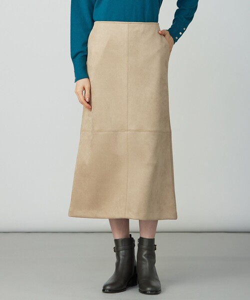 J.PRESS Ladies（J.プレス レディス）の「スエードダンボール スカート（スカート・レディース・ブラウン系/ベージュ系・S/XS/XXS）」の2枚目の写真