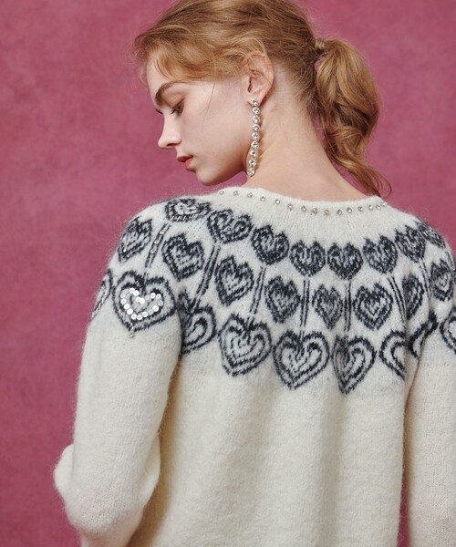 【LOULOU WILLOUGHBY】柄編みニットブルゾン 本体価格36,300 LOULOU WILLOUGHBY】柄編みニットブルゾン|allureville OFFICIAL