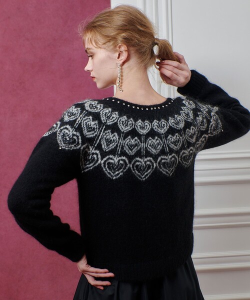 LOULOU WILLOUGHBY】ハートジャガードニットブルゾン（ブルゾン