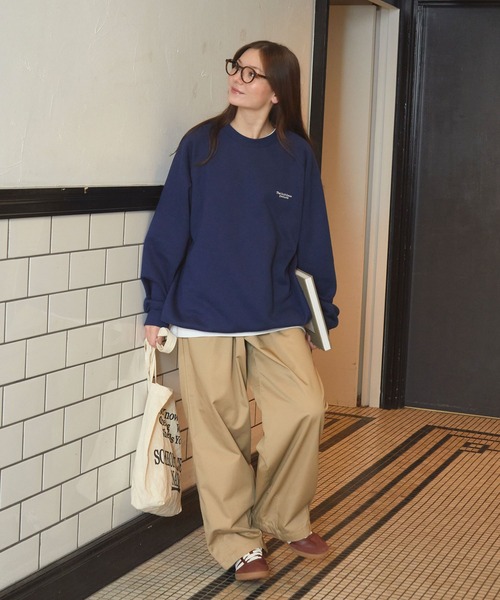 ファンクショナルファブリック ロゴ刺繍 ビッグシルエット ドロー