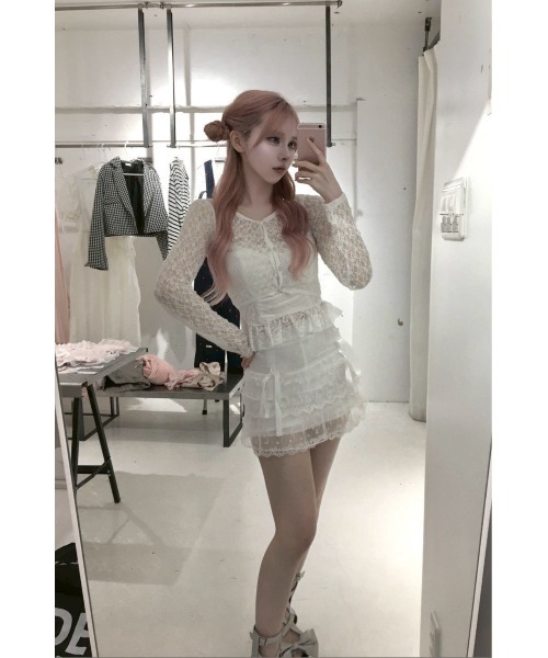 Julia Boutique（ジュリアブティック）の「クロップドシースルーカーディガン JB26030（カーディガン/ボレロ・レディース・ホワイト・フリー）」の5枚目の写真