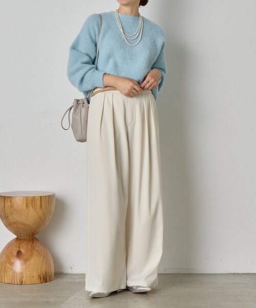 Jena espace merveilleux(ジェナ エスパスメルヴェイユ)の「【病みつきニット】ラメフェザーソフトニット(ニット/セーター・レディース・アイボリー/ブラウン/サックスブルー・FREE)」の11枚目の写真