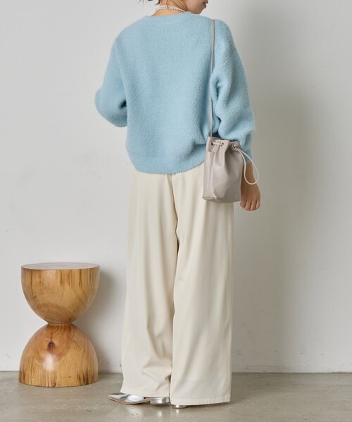 Jena espace merveilleux(ジェナ エスパスメルヴェイユ)の「【病みつきニット】ラメフェザーソフトニット(ニット/セーター・レディース・アイボリー/ブラウン/サックスブルー・FREE)」の12枚目の写真