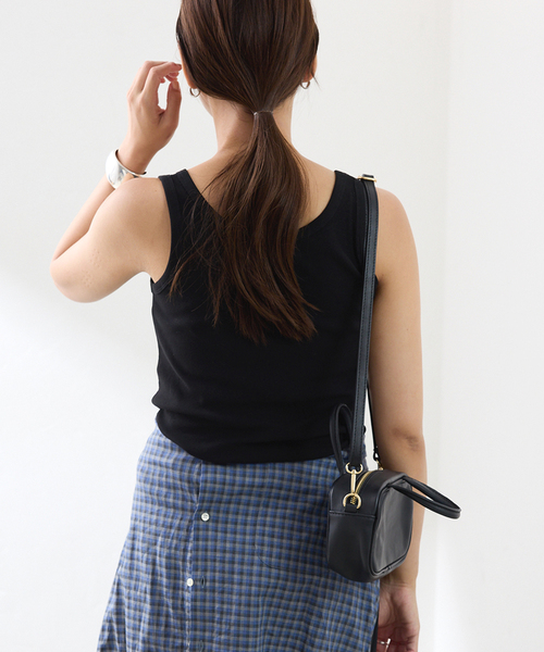 FRAMeWORK(フレームワーク)の「コットンリブヘンリータンク(タンクトップ・レディース・ホワイト/ブラック/ブラウン・FREE)」の10枚目の写真