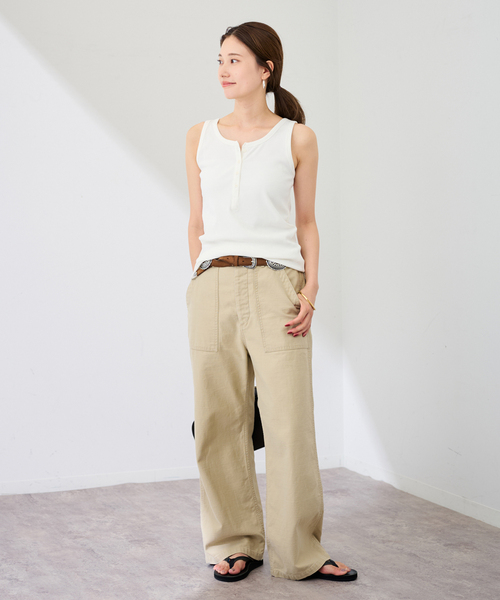 FRAMeWORK(フレームワーク)の「コットンリブヘンリータンク(タンクトップ・レディース・ホワイト/ブラック/ブラウン・FREE)」の12枚目の写真