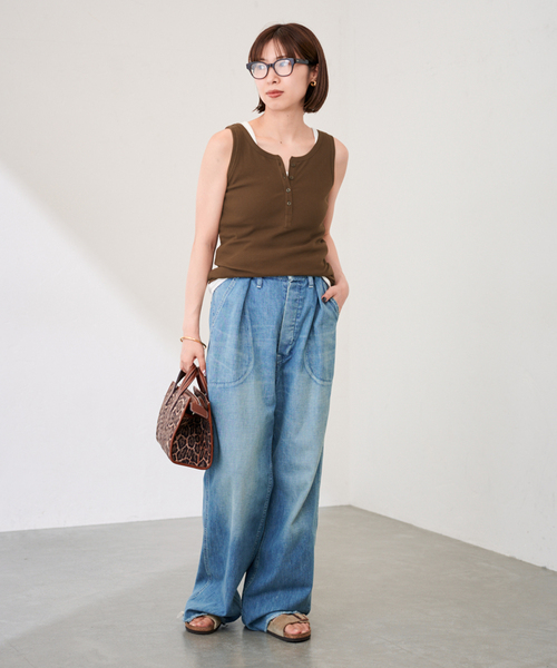 FRAMeWORK(フレームワーク)の「コットンリブヘンリータンク(タンクトップ・レディース・ホワイト/ブラック/ブラウン・FREE)」の21枚目の写真